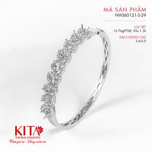 Vỏ Vòng Tay Kim Cương Vàng Trắng